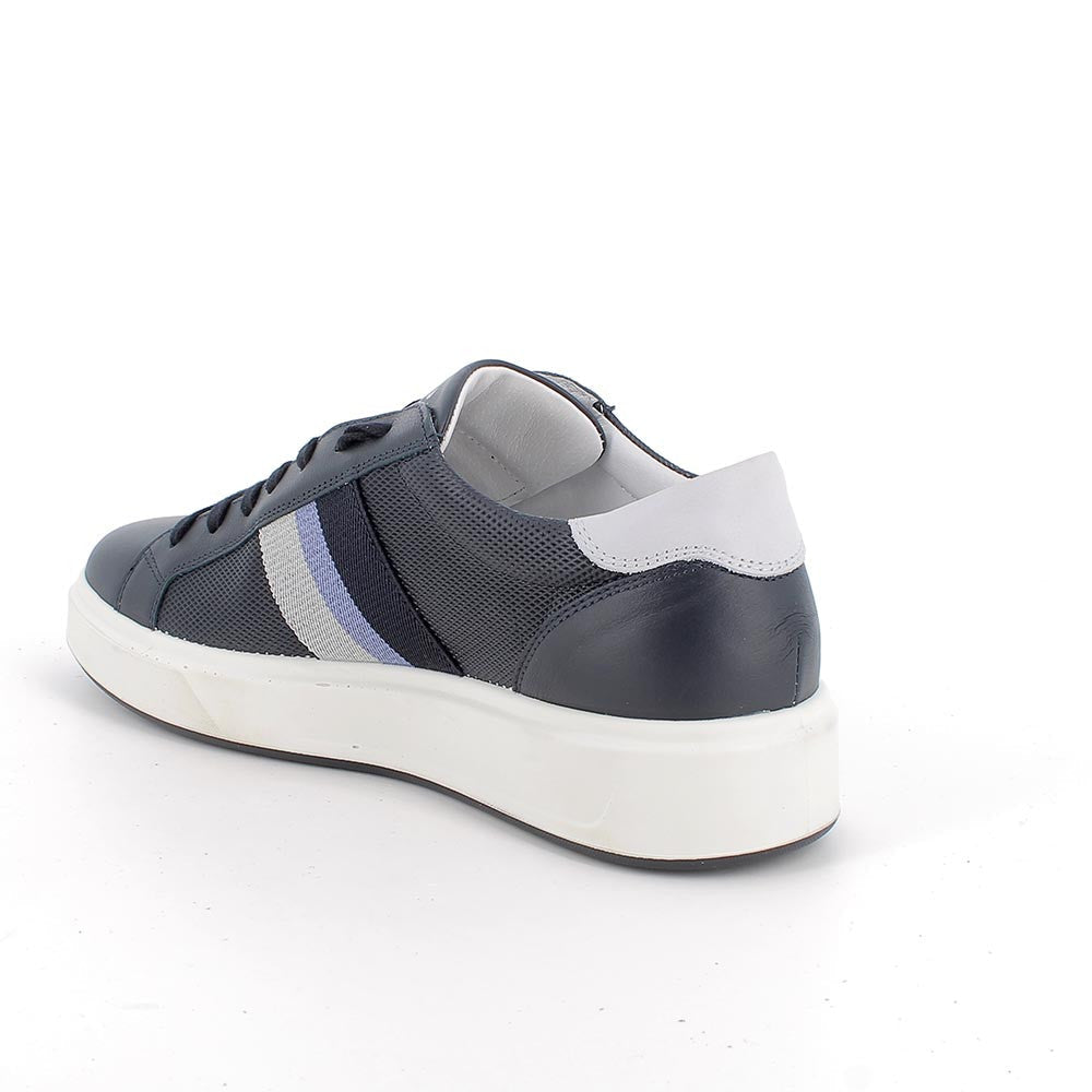 Igi&co Sneakers da uomo in pelle con lacci, blu - Igi&co