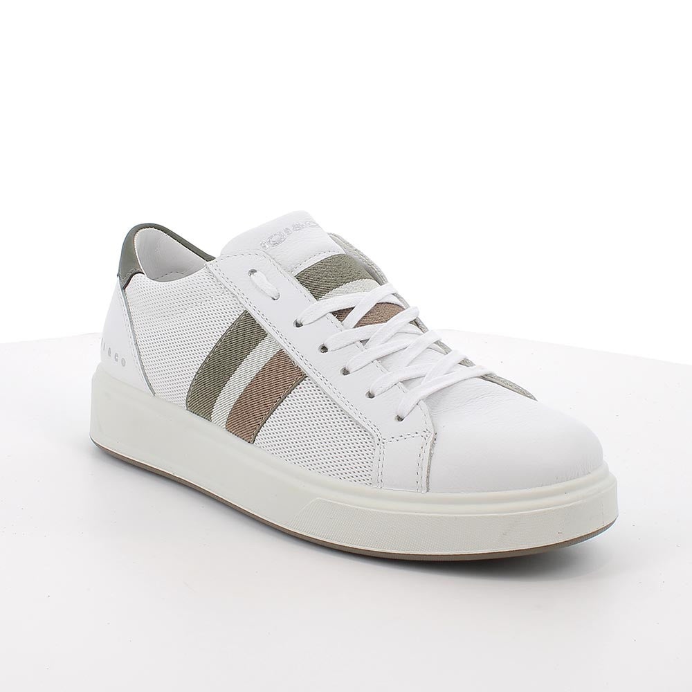Igi&co Sneakers da uomo in pelle con lacci, bianco - Igi&co