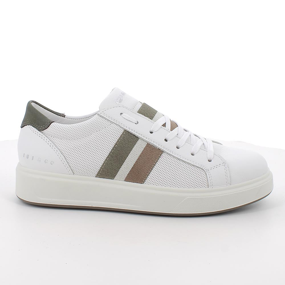 Igi&co Sneakers da uomo in pelle con lacci, bianco - Igi&co