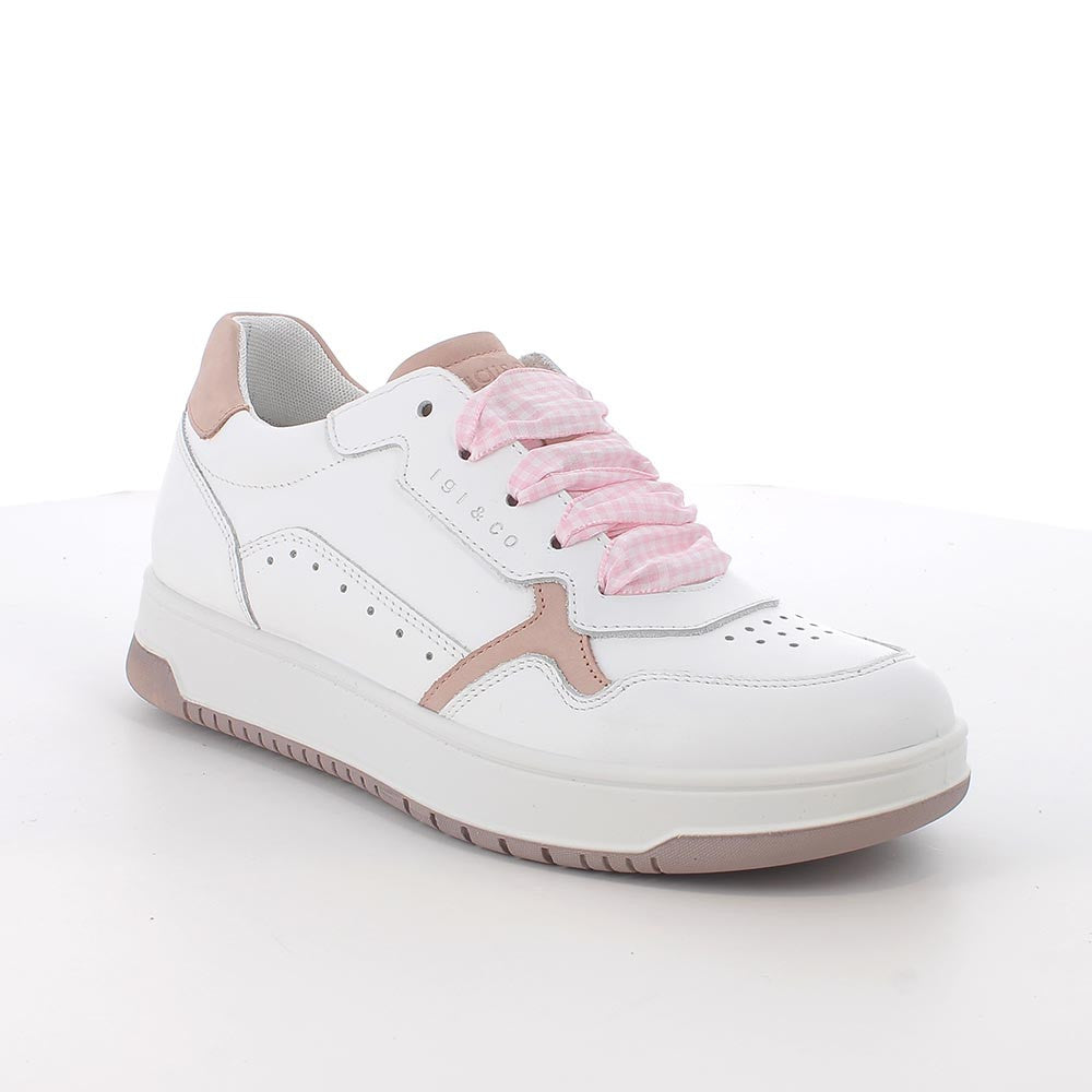 Igi&co Sneakers da donna bianco e rosa con lacci - Igi&co
