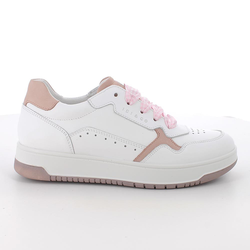 Igi&co Sneakers da donna bianco e rosa con lacci - Igi&co