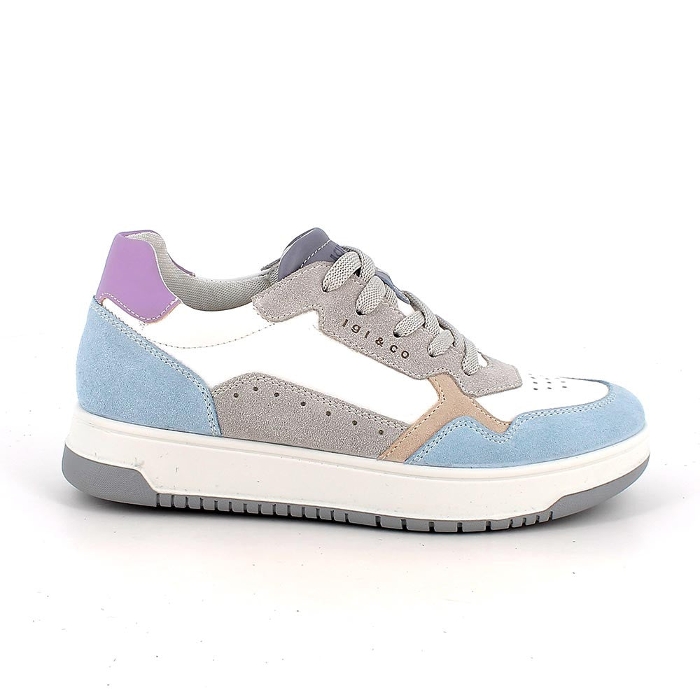 Igi&co Sneakers da donna, bianco grigio celeste rosa - Igi&co
