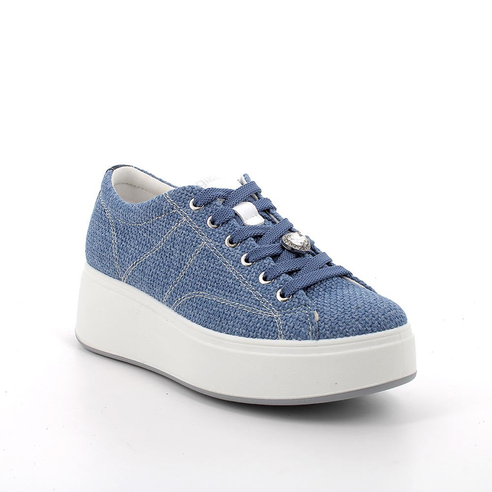 Igi&co Sneakers in tessuto da donna con gioiello rimovibile, blu - Igi&co