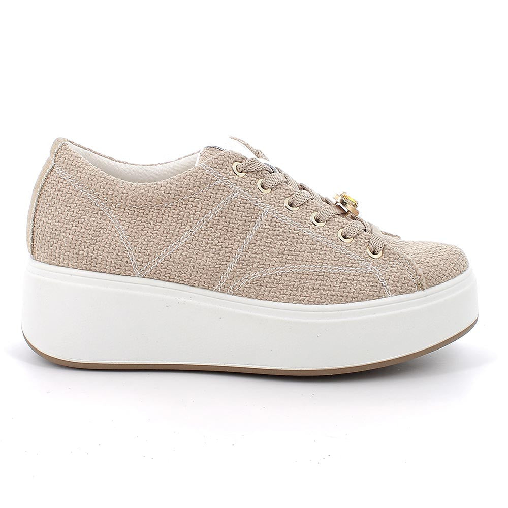 Igi&co Sneakers in tessuto da donna con gioiello rimovibile, beige - Igi&co