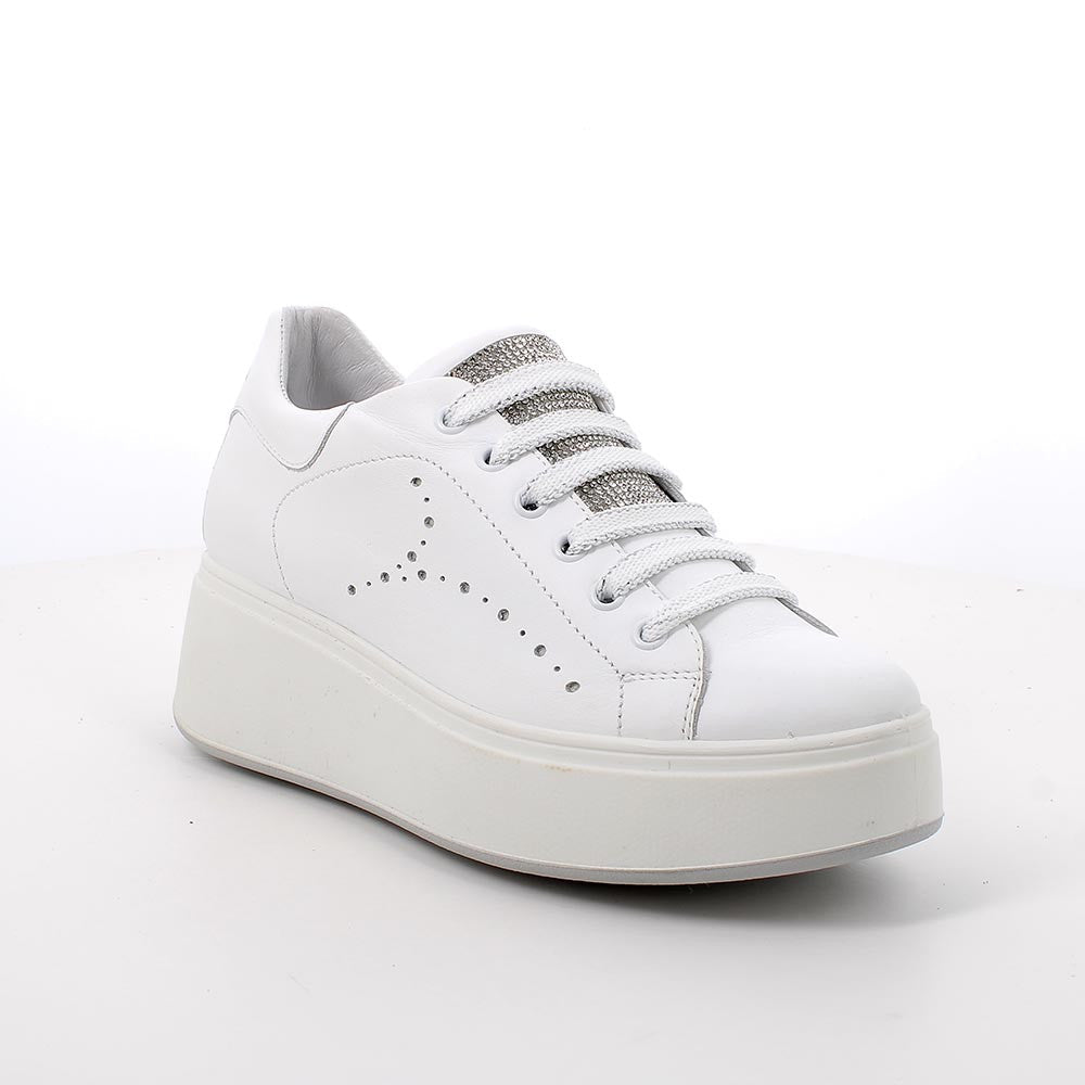 Igi&co Sneakers in pelle da donna, bianco e strass - Igi&co