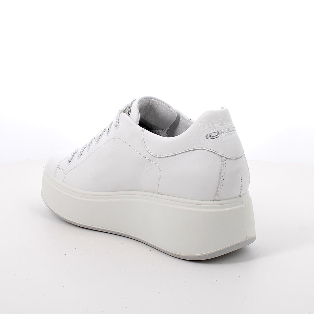 Igi&co Sneakers in pelle da donna, bianco e strass - Igi&co