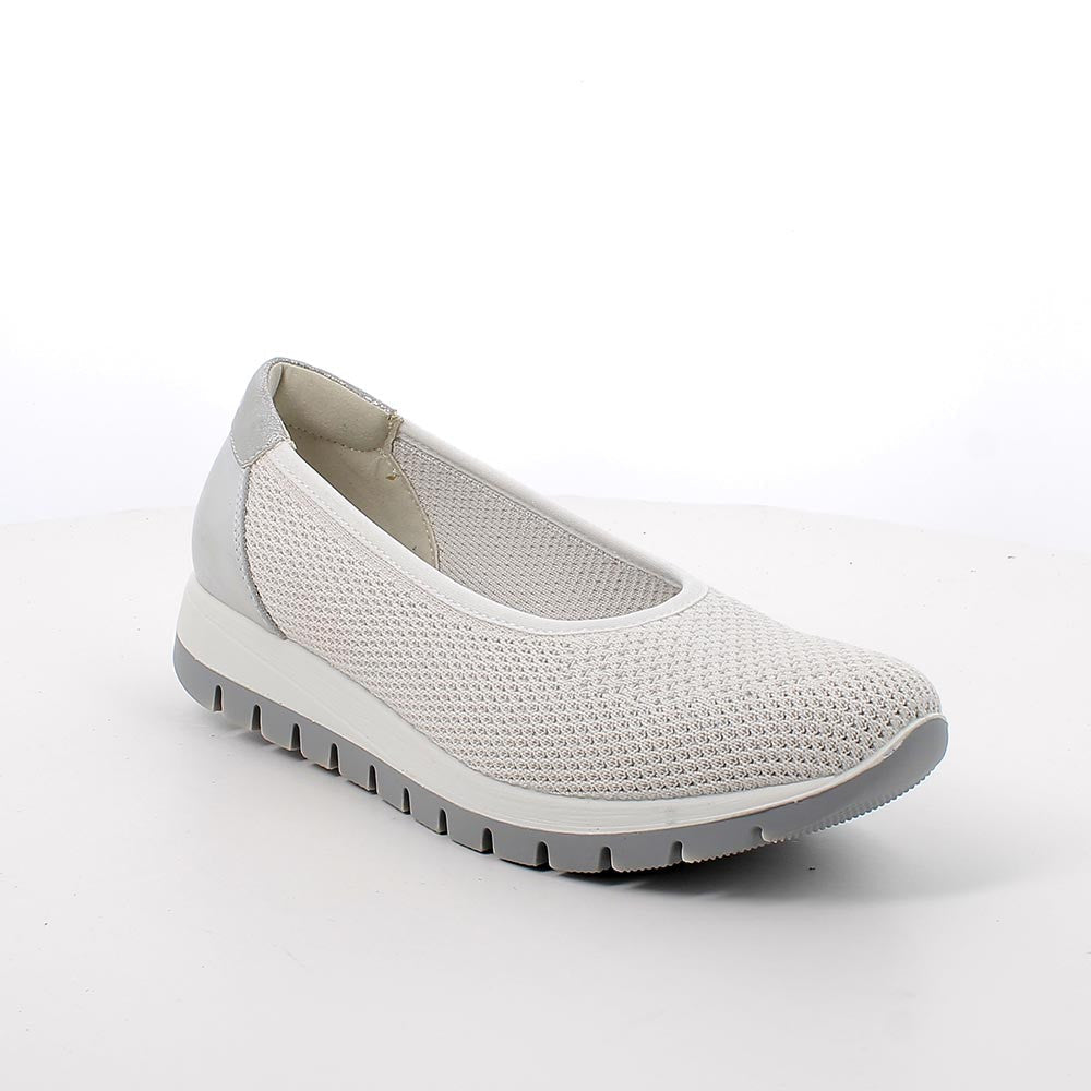 Igi&co Ballerine Slip on da donna con elastico, bianco e argento - Igi&co