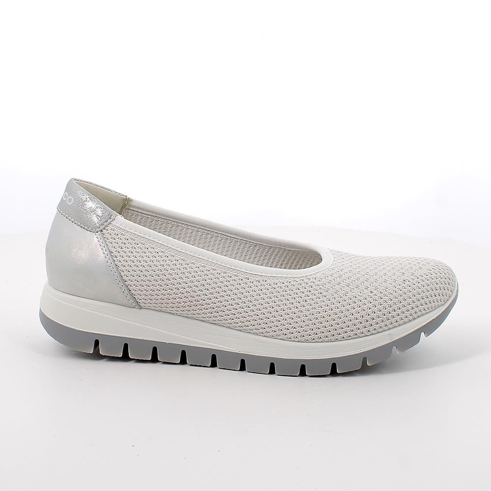 Igi&co Ballerine Slip on da donna con elastico, bianco e argento - Igi&co
