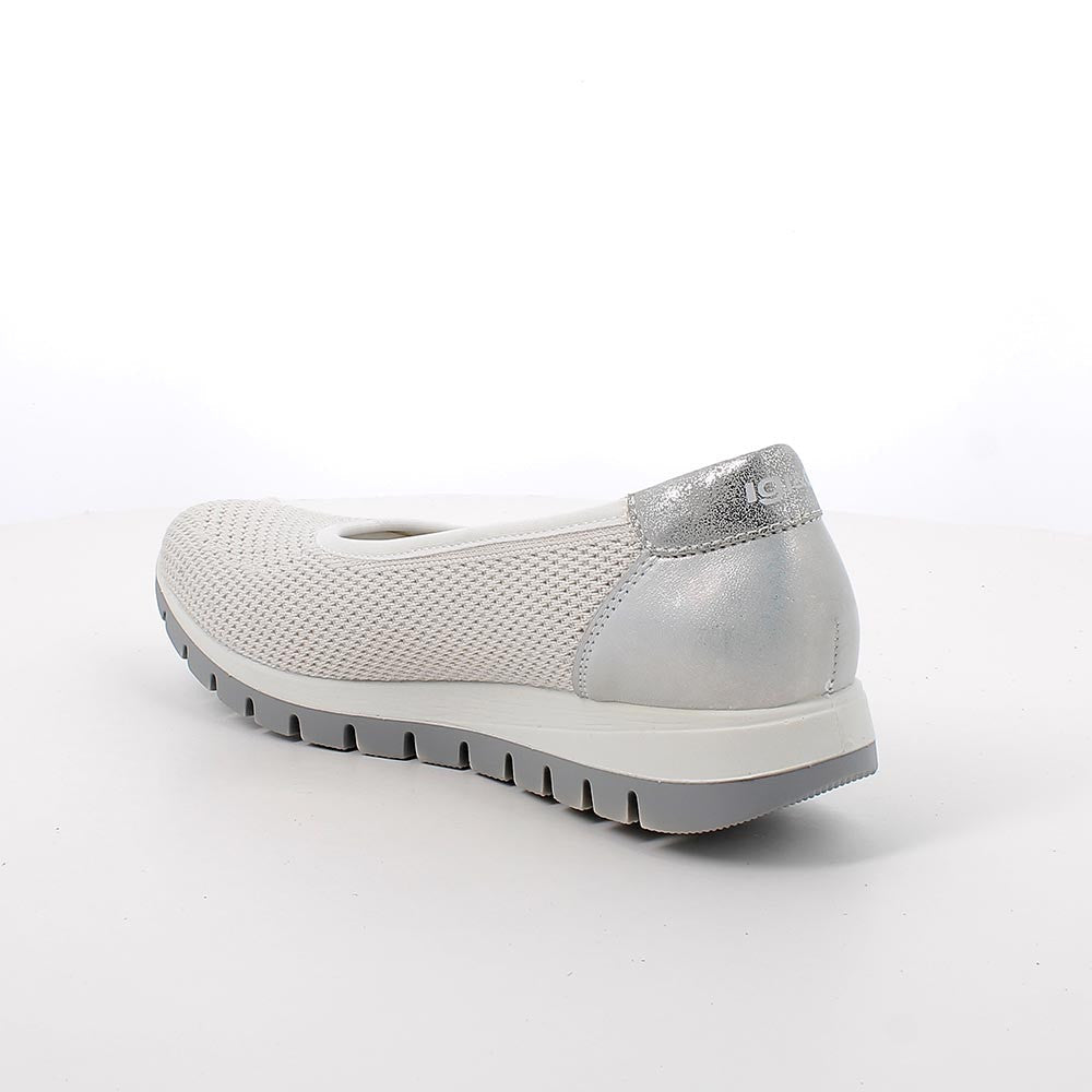 Igi&co Ballerine Slip on da donna con elastico, bianco e argento - Igi&co