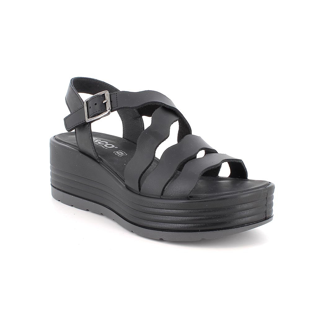 Igi&co Sandalo regolabile con zeppa - nero - Igi&co