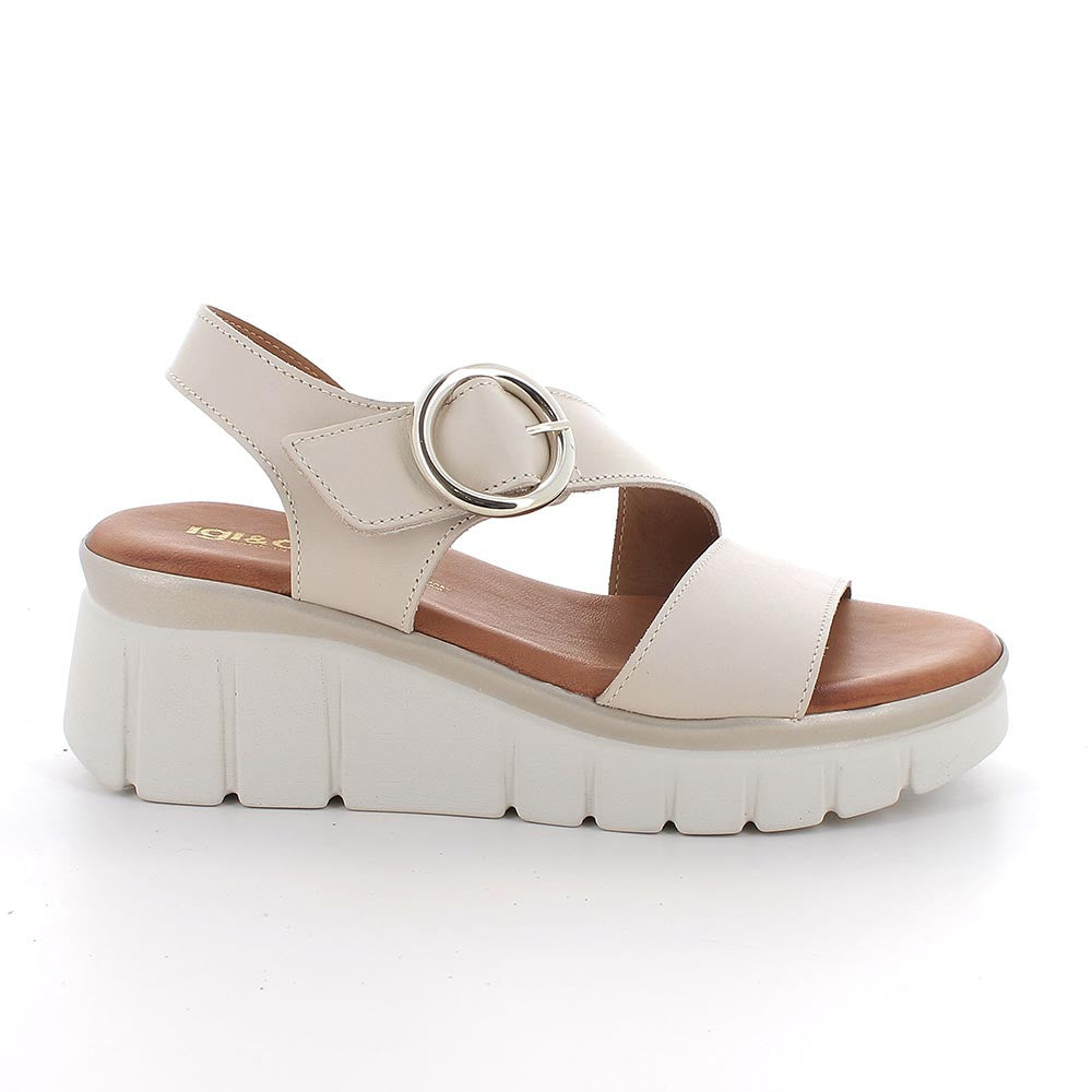Igi&co Sandali con zeppa da donna con strap /Beige (memory foam) - Igi&co