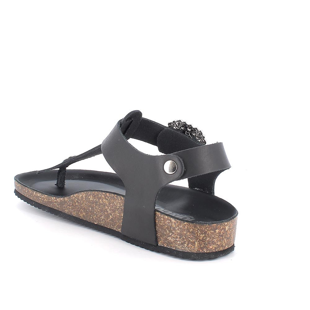 Igi&co Sandalo infradito regolabile con gioiello /Nero (memory foam) - Igi&co