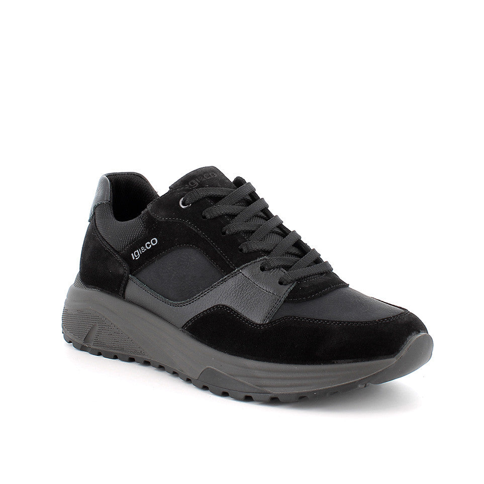 Igi&co Sneakers con lacci da uomo /Nero e Marrone - Igi&co