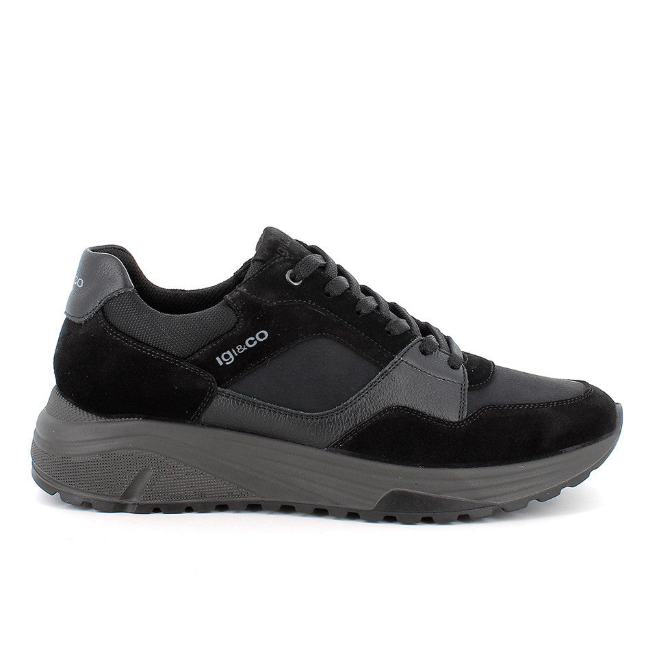 Igi&co Sneakers con lacci da uomo /Nero e Marrone - Igi&co