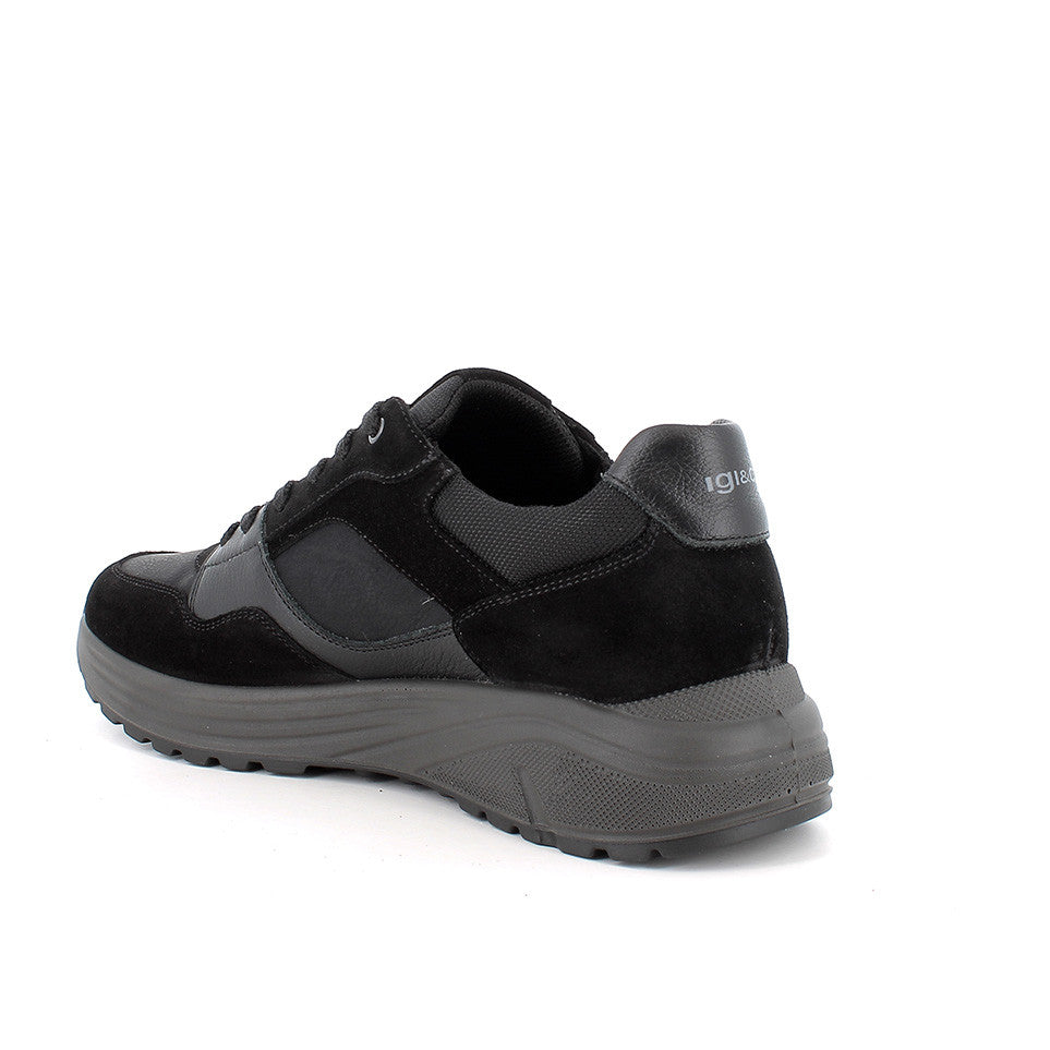 Igi&co Sneakers con lacci da uomo /Nero e Marrone - Igi&co