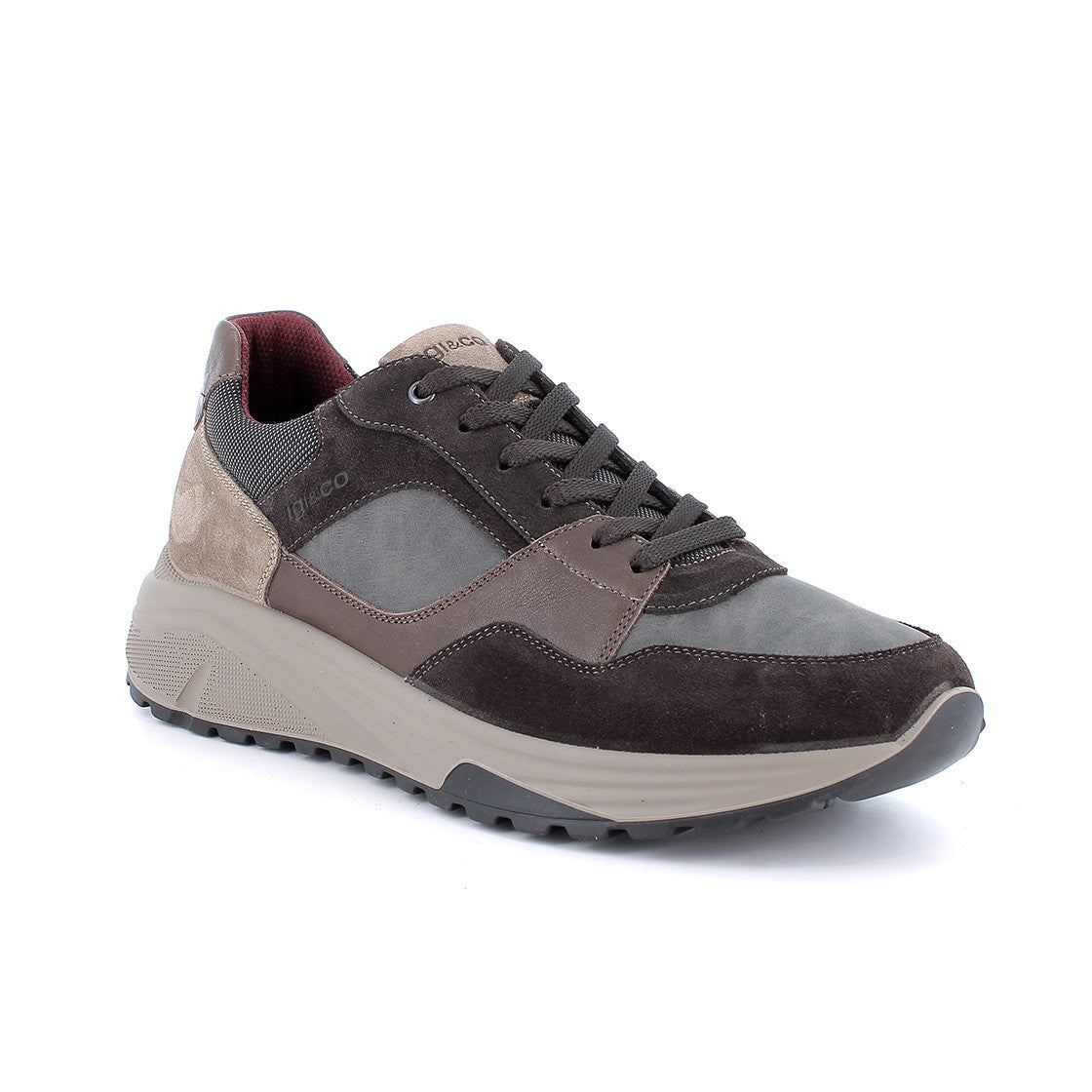 Igi&co Sneakers con lacci da uomo /Nero e Marrone - Igi&co