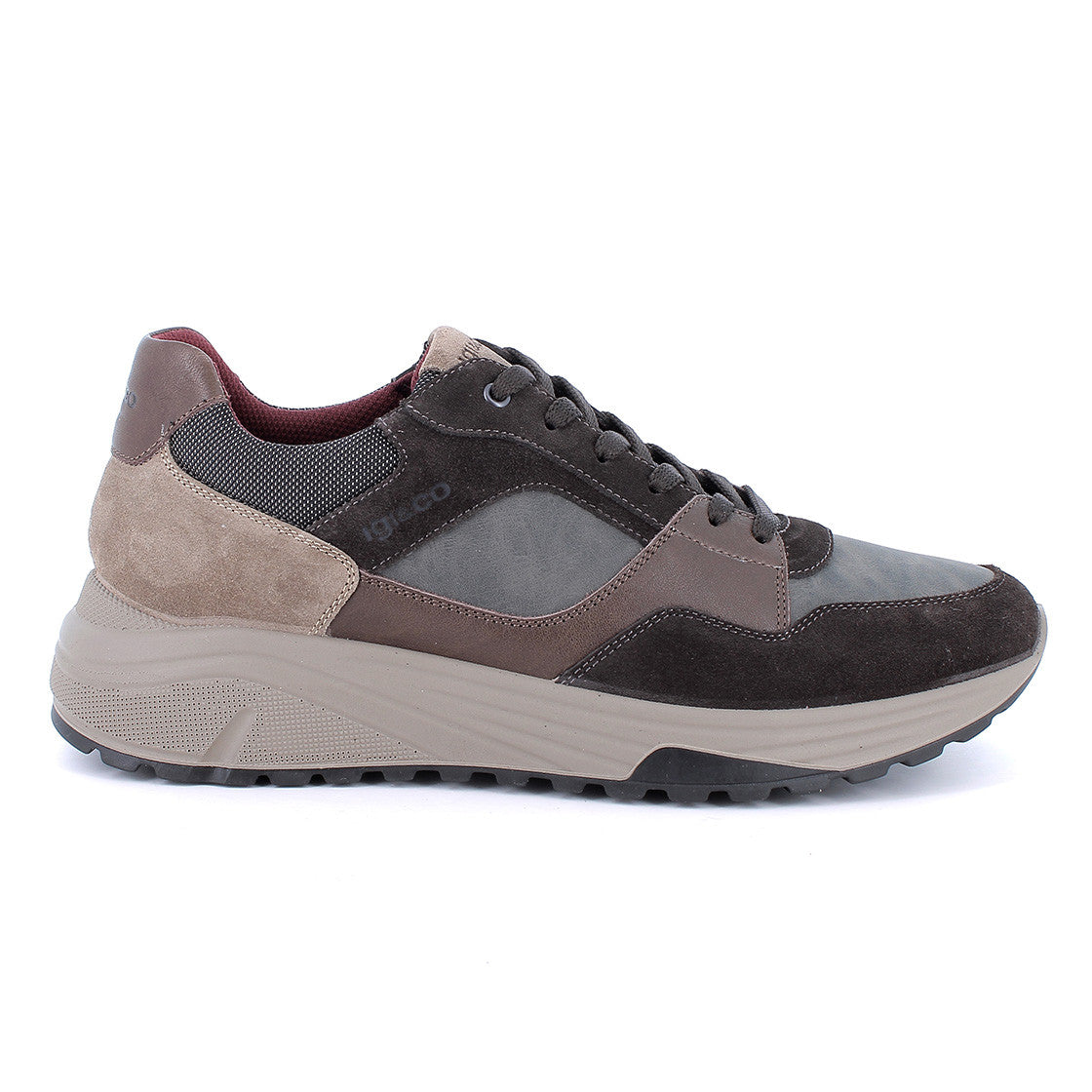 Igi&co Sneakers con lacci da uomo /Nero e Marrone - Igi&co