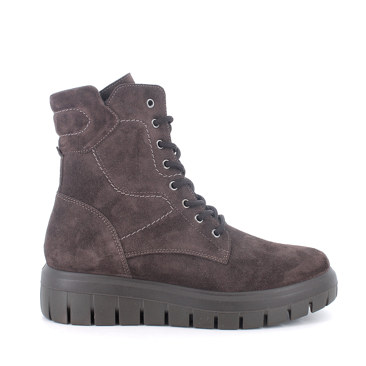 Igi&co Stivale con lacci e zip, pelle scamosciata /Marrone (memory foam) - Igi&co