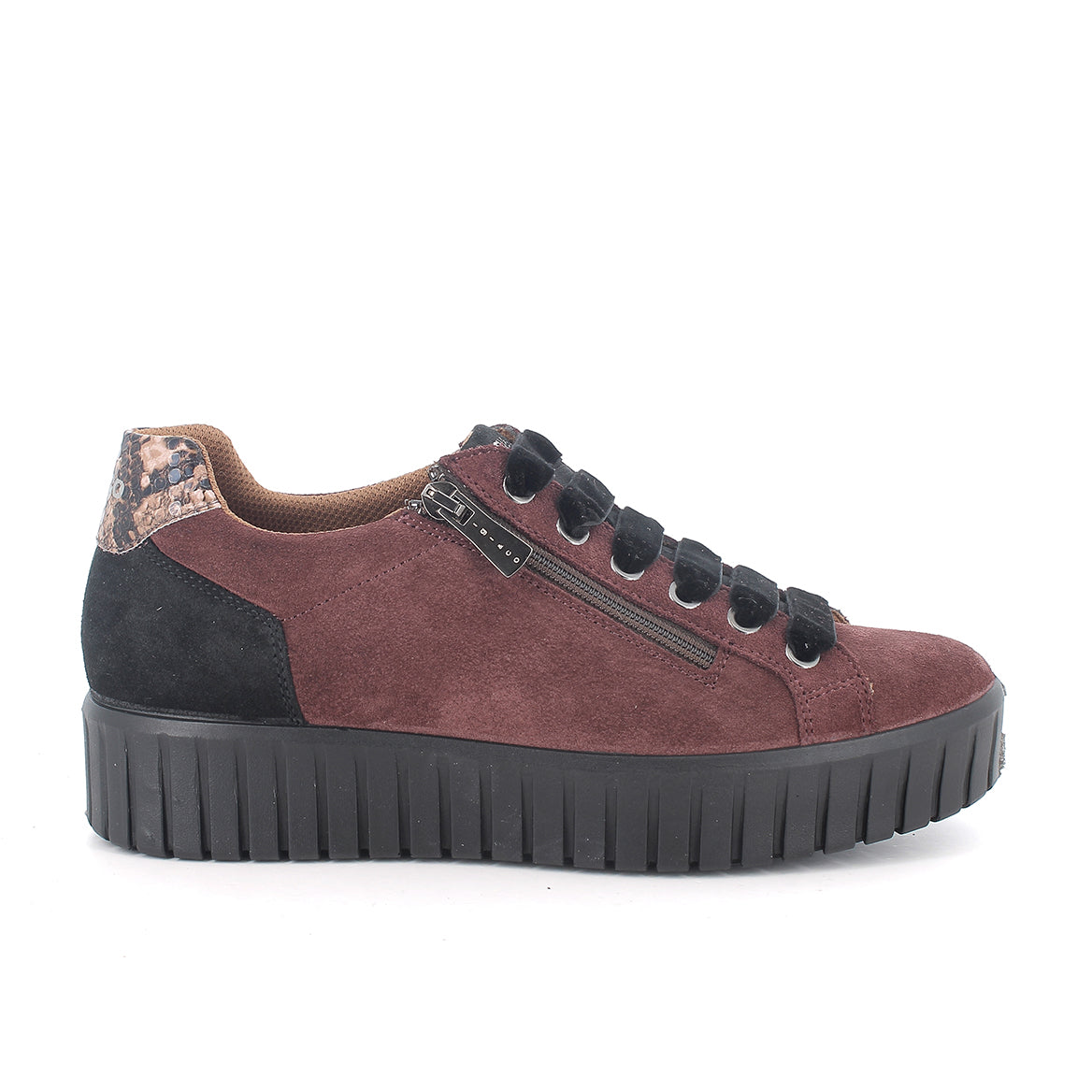 Igi&co Sneakers con platform e zip /Bordeaux - Igi&co