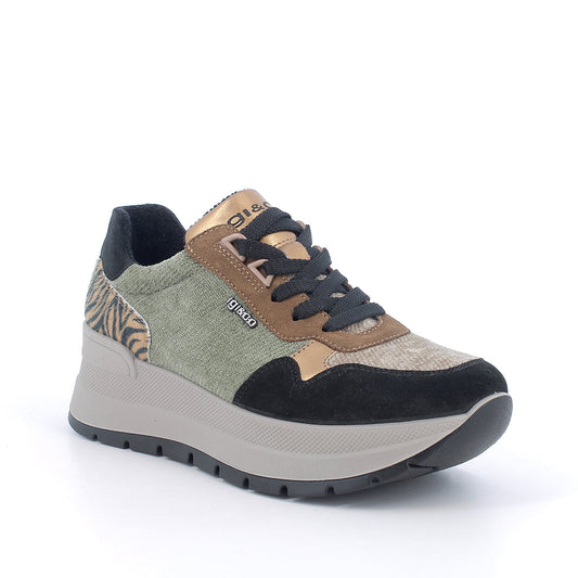 Igi&co Sneakers con zeppa da donna /Verde e Marrone - Igi&co