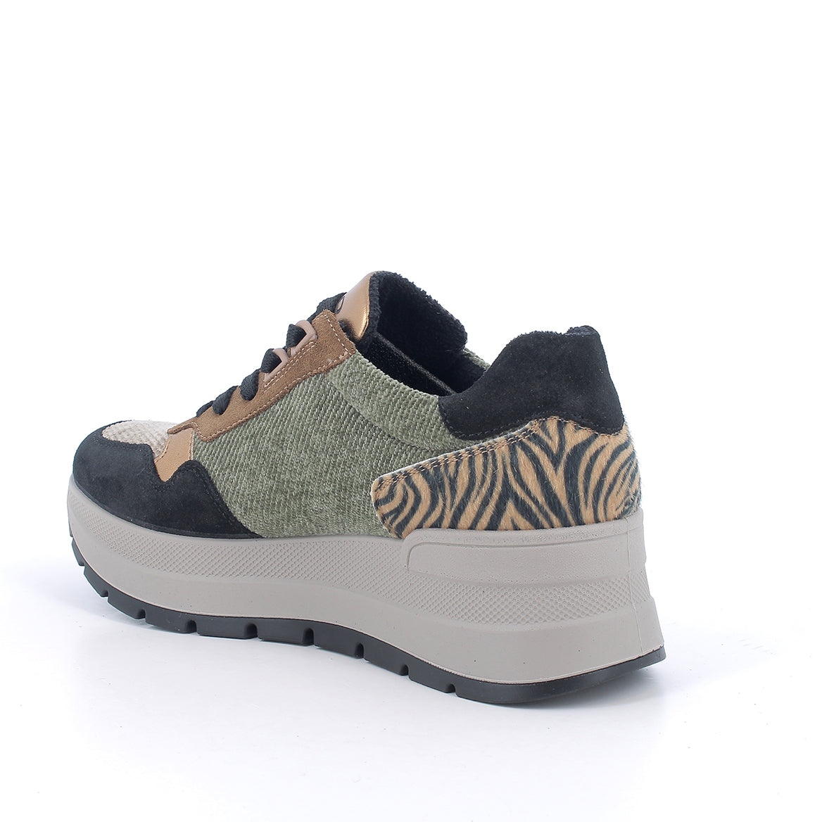 Igi&co Sneakers con zeppa da donna /Verde e Marrone - Igi&co