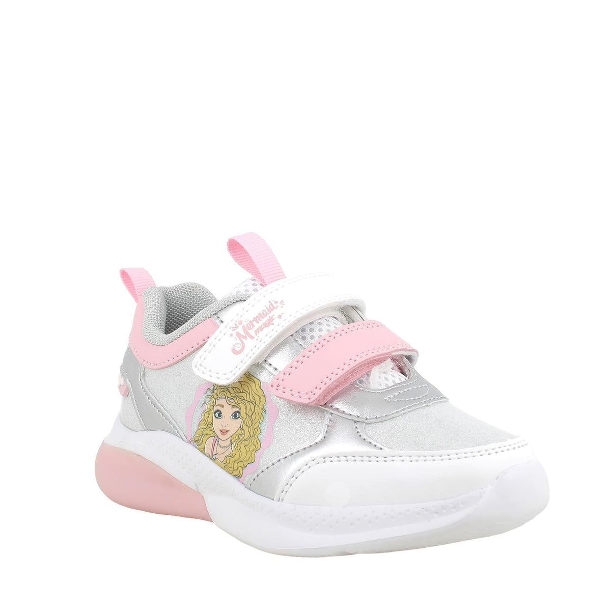 Primigi Sneakers Mermaid Magic con strap da bambina - Rosa e argento - Primigi
