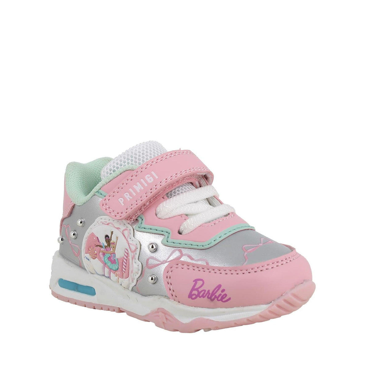Primigi Sneakers Barbie con strap da bambina - Rosa e argento - Primigi