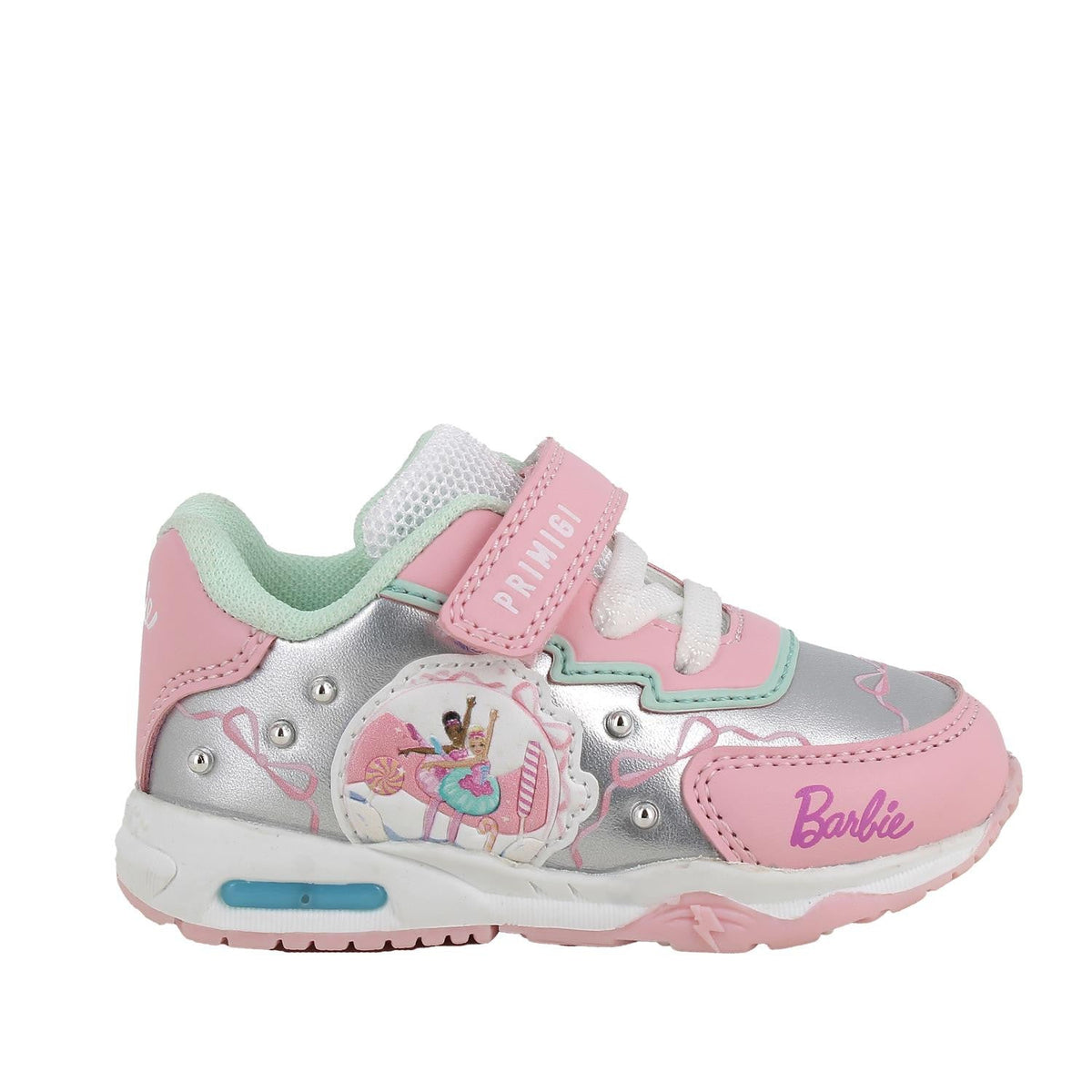 Primigi Sneakers Barbie con strap da bambina - Rosa e argento - Primigi