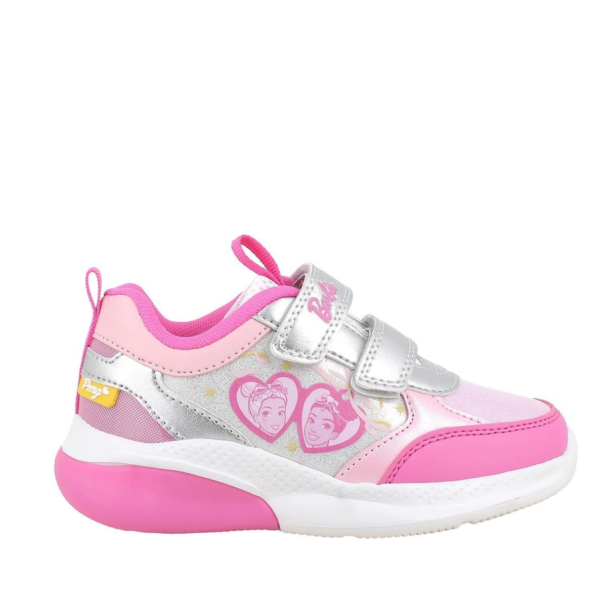 Primigi Sneakers Barbie con strap da bambina - argento e fuxia - Primigi