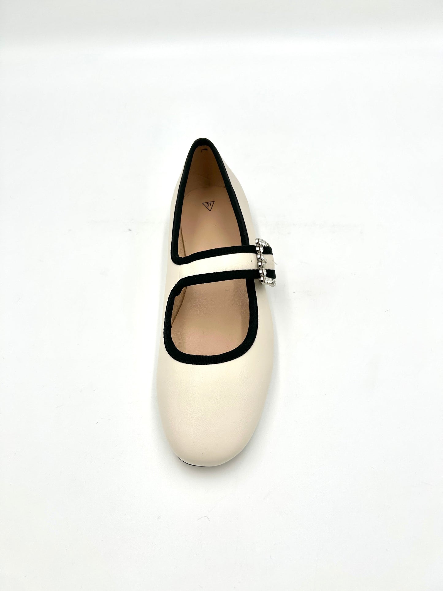 Ballerina con accessorio gioiello / Panna e Nero - crichic