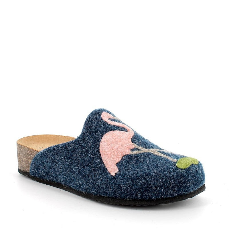 Igi&co Pantofola in lana cotta e sughero - blu - Igi&co