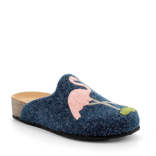 Igi&co Pantofola in lana cotta e sughero - blu - Igi&co