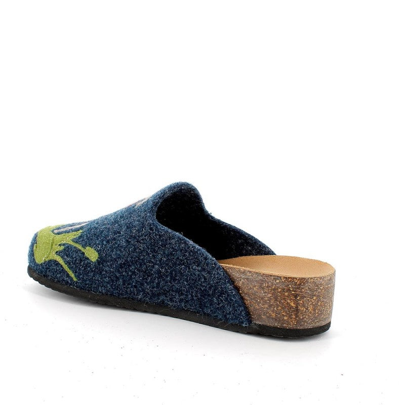 Igi&co Pantofola in lana cotta e sughero - blu - Igi&co