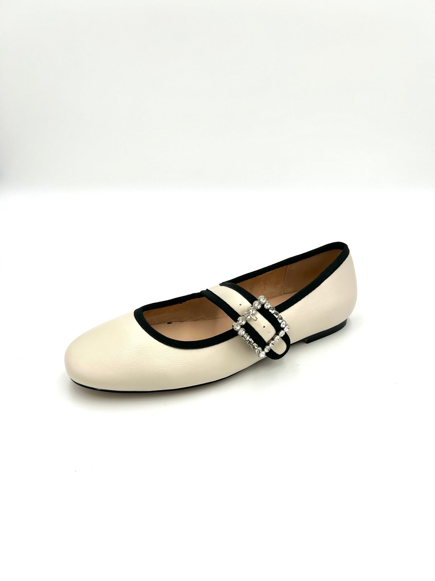 Ballerina con accessorio gioiello / Panna e Nero - crichic