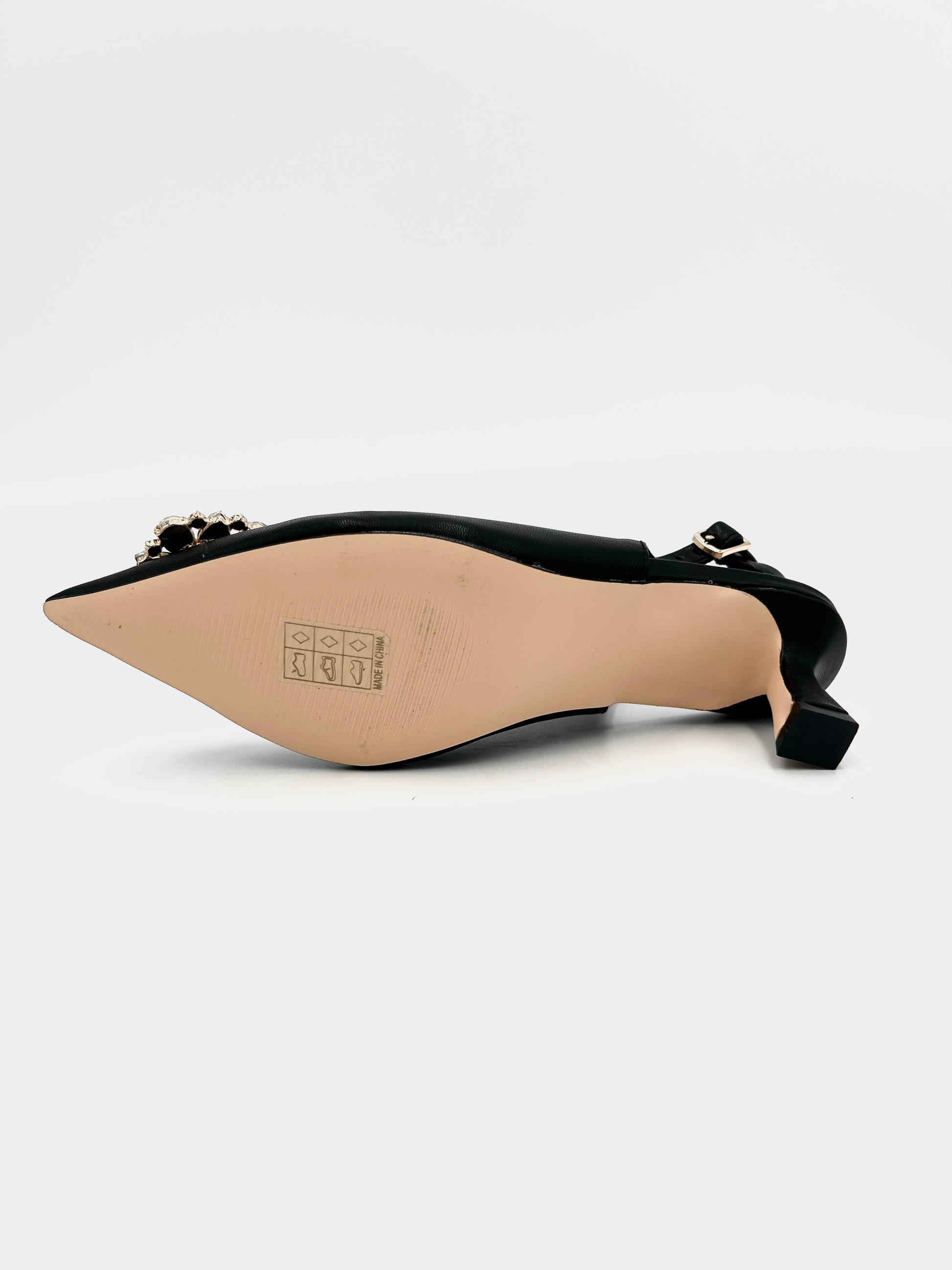 Botticelli Slingback regolabile - nude e nero - Botticelli