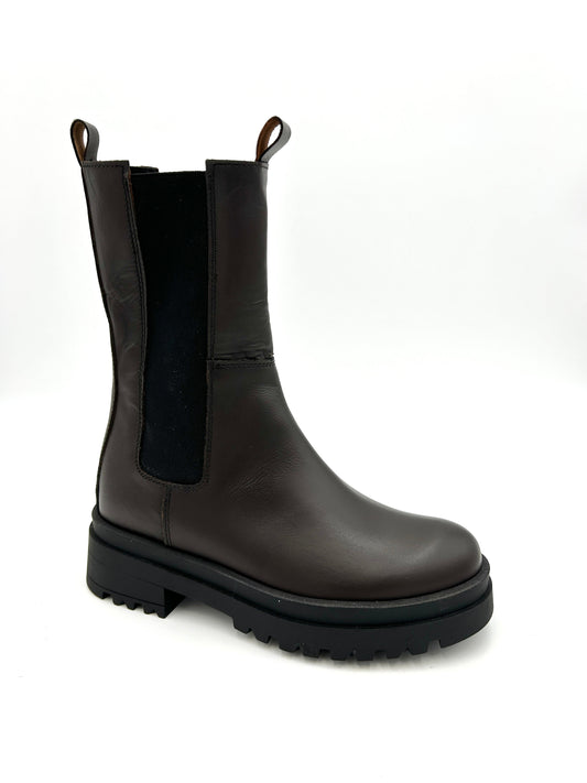 Made in italy Beatles elasticizzato punta tonda - marrone - Made In Italy