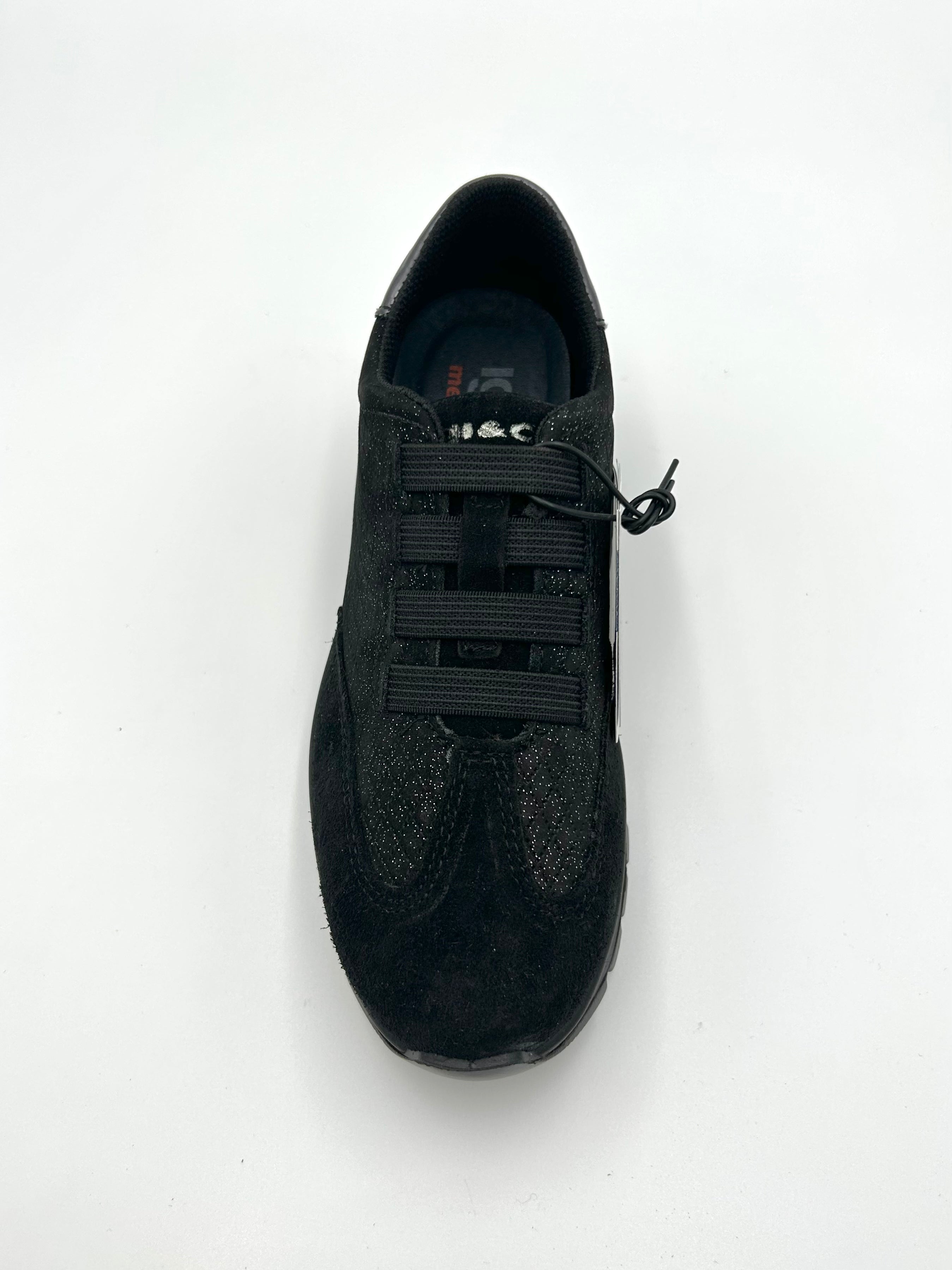 Igi co Sneakers scamosciata fantasia in pelle nera chiusura elastica memory foam