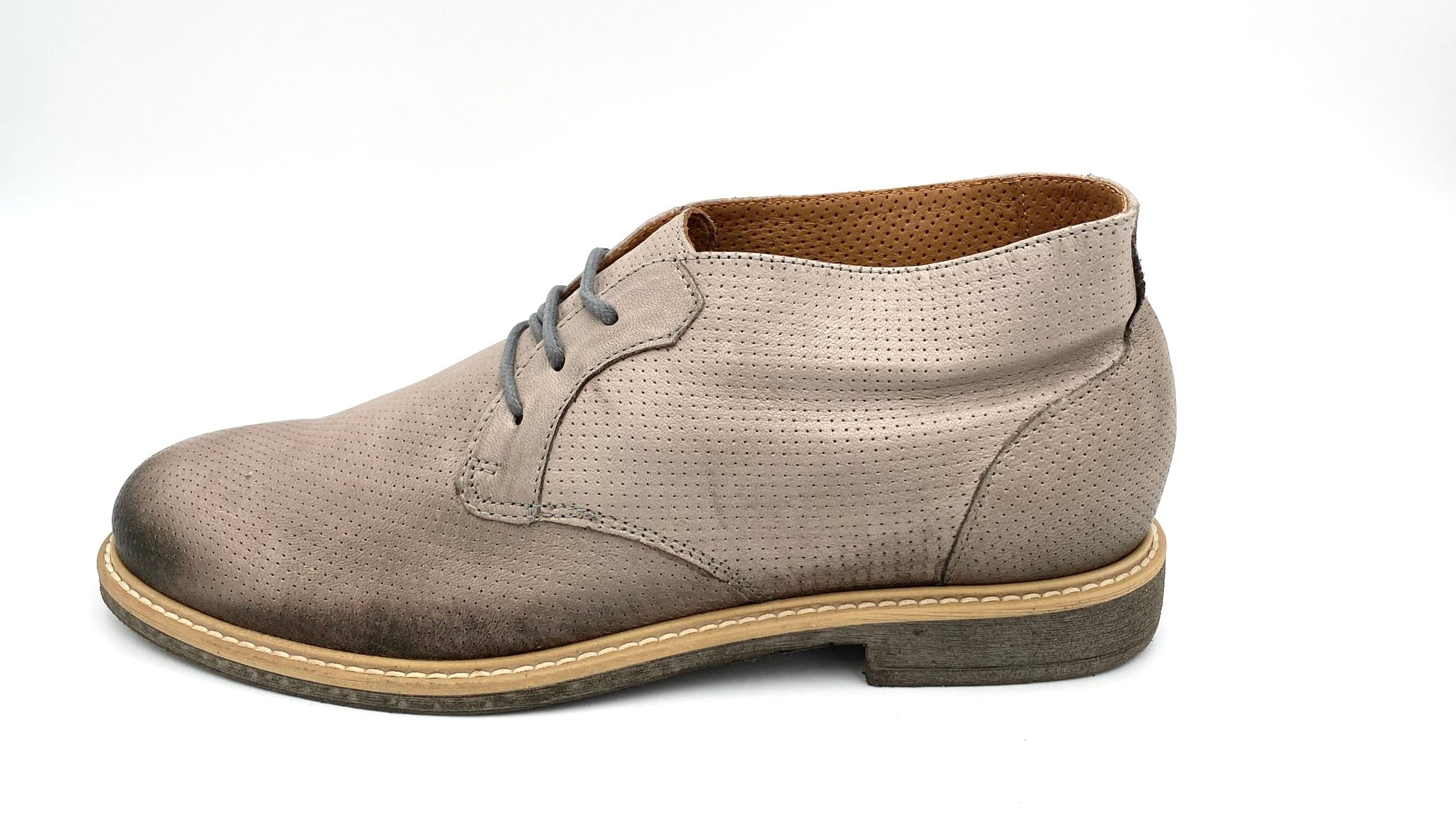 Igi co Polacchino uomo estivo in vera pelle microforata beige