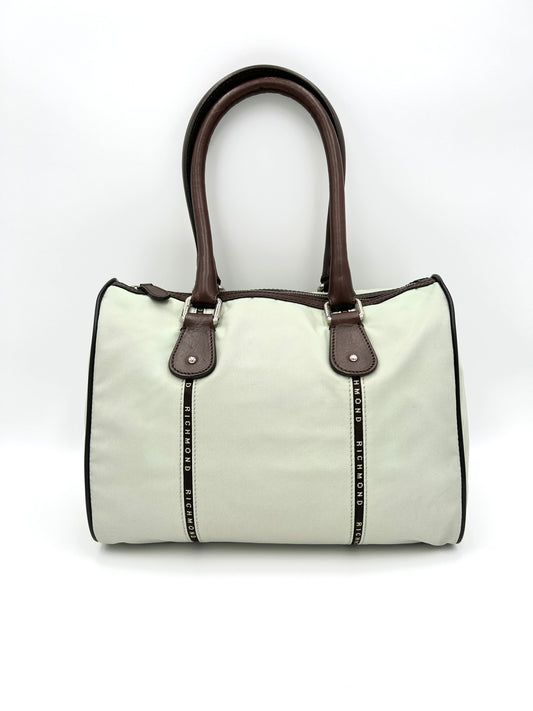 Richmond Borsa Bauletto Nylon e vera pelle - beige e marrone - richmond