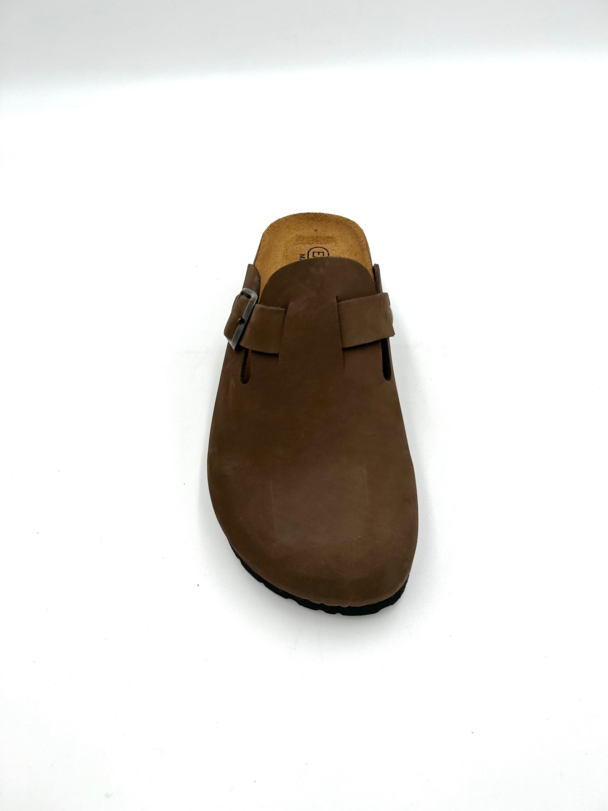 Made in italy Sandalo Sabot modello Boston in vera pelle - marrone - easy walk