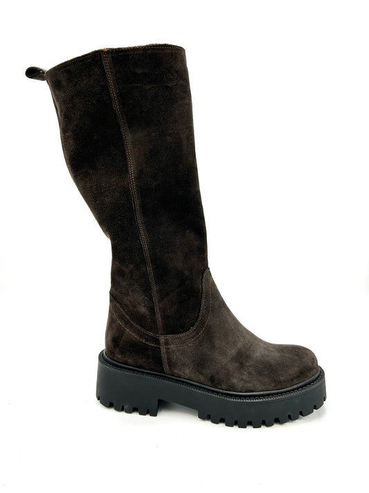 Made in italy Stivale in pelle scamosciata - testa di moro - Made In Italy