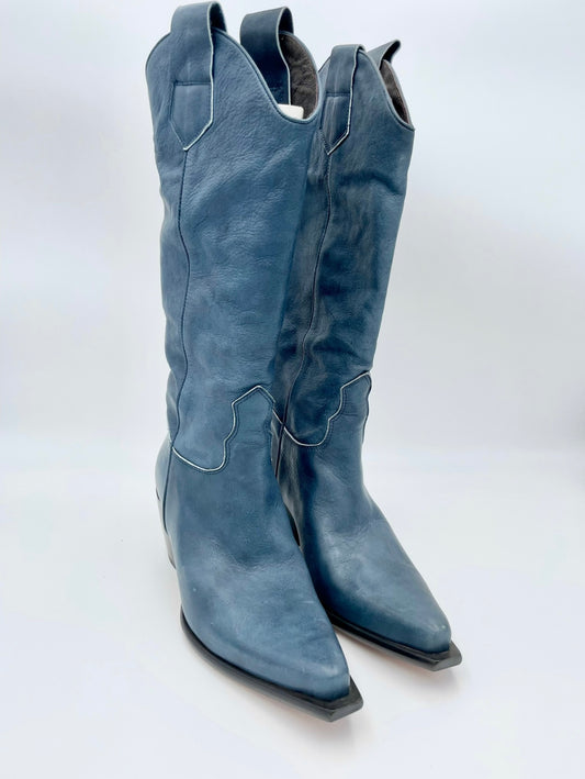Entourage Made in italy Texano in vera pelle - blu - Made in Italy