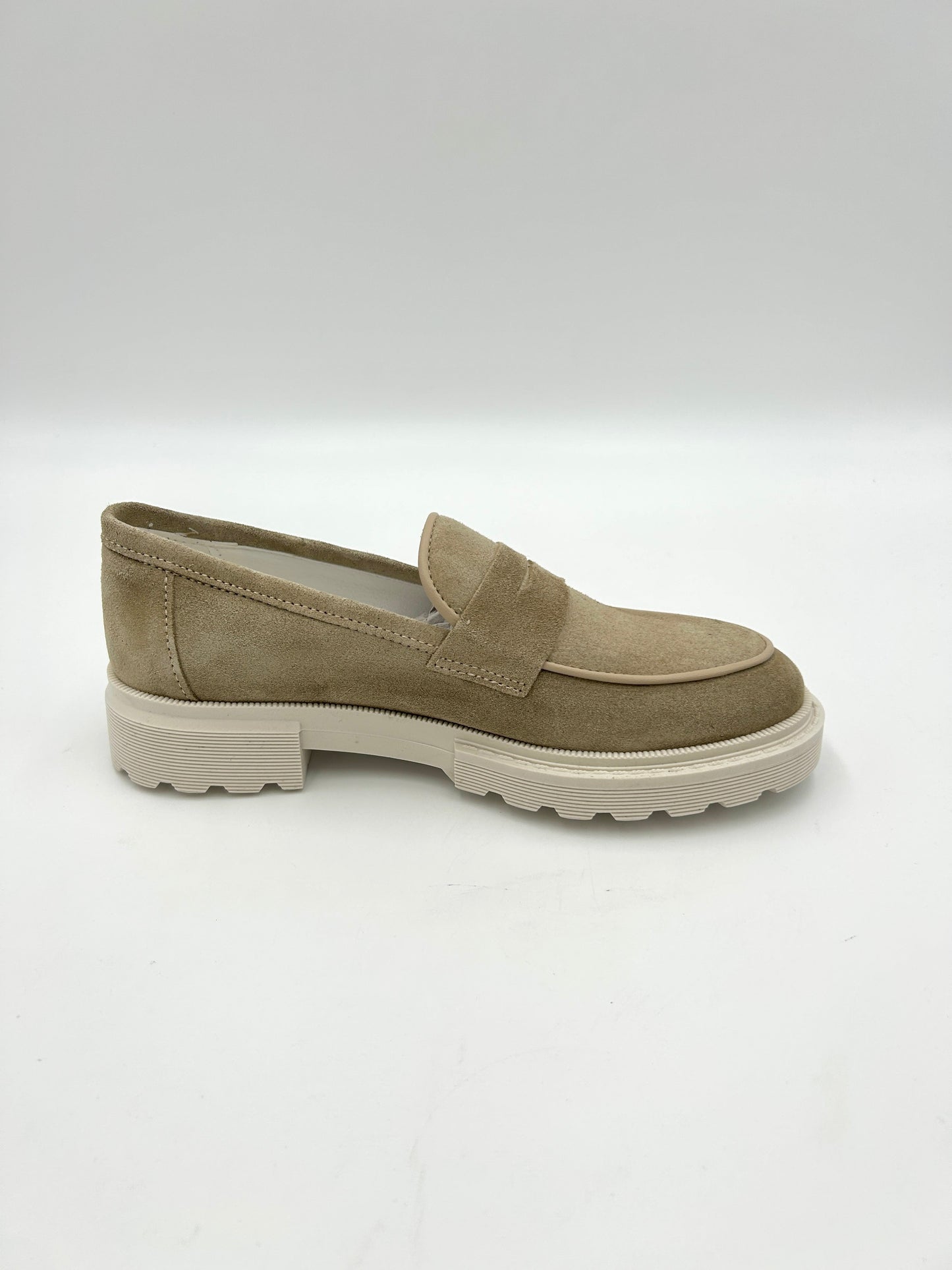 Made in italy Mocassino in pelle scamosciata - beige e marrone - Made in Italy