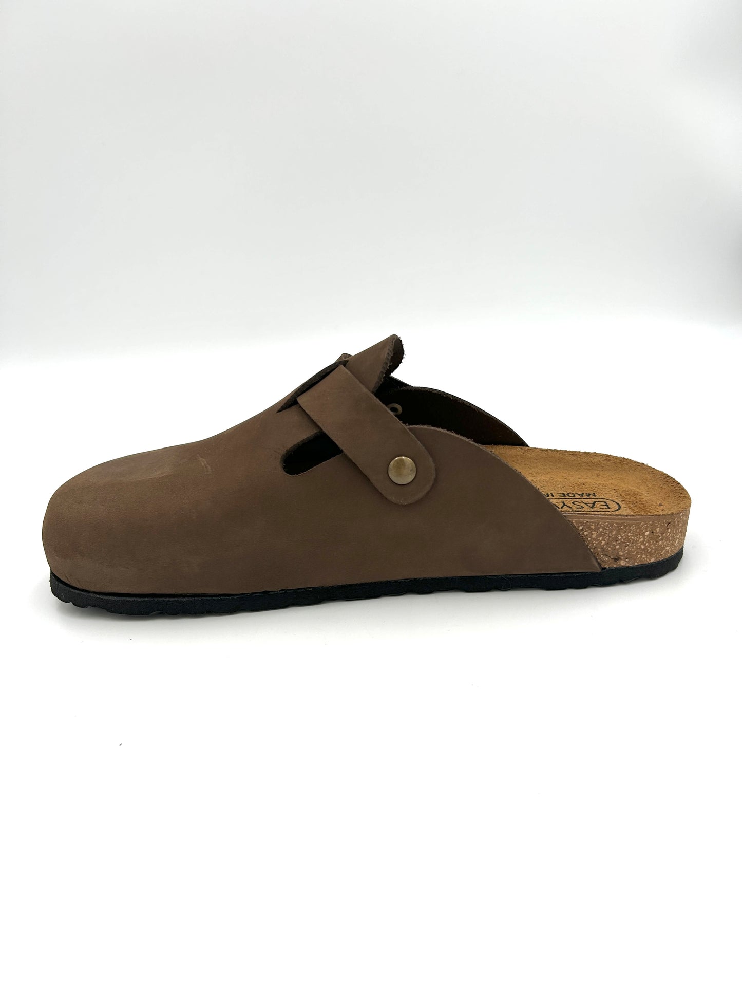 Made in italy Sandalo Sabot modello Boston in vera pelle - marrone - easy walk