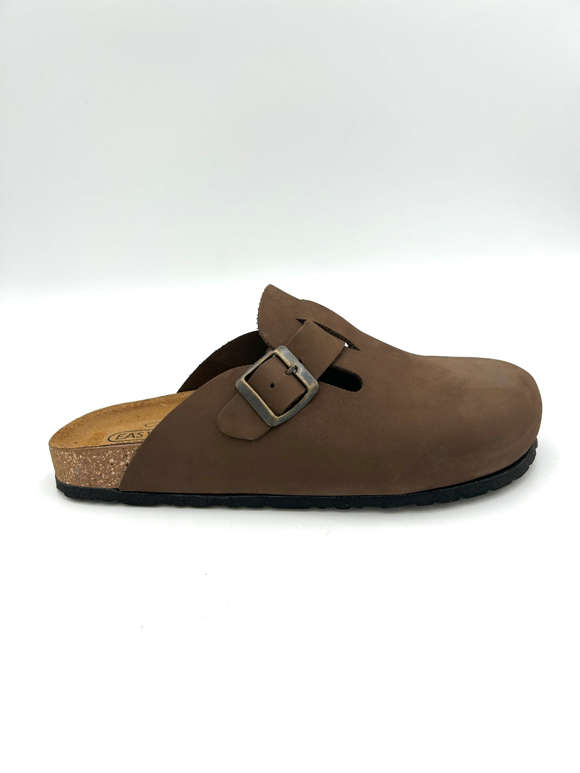 Made in italy Sandalo Sabot modello Boston in vera pelle - marrone - easy walk