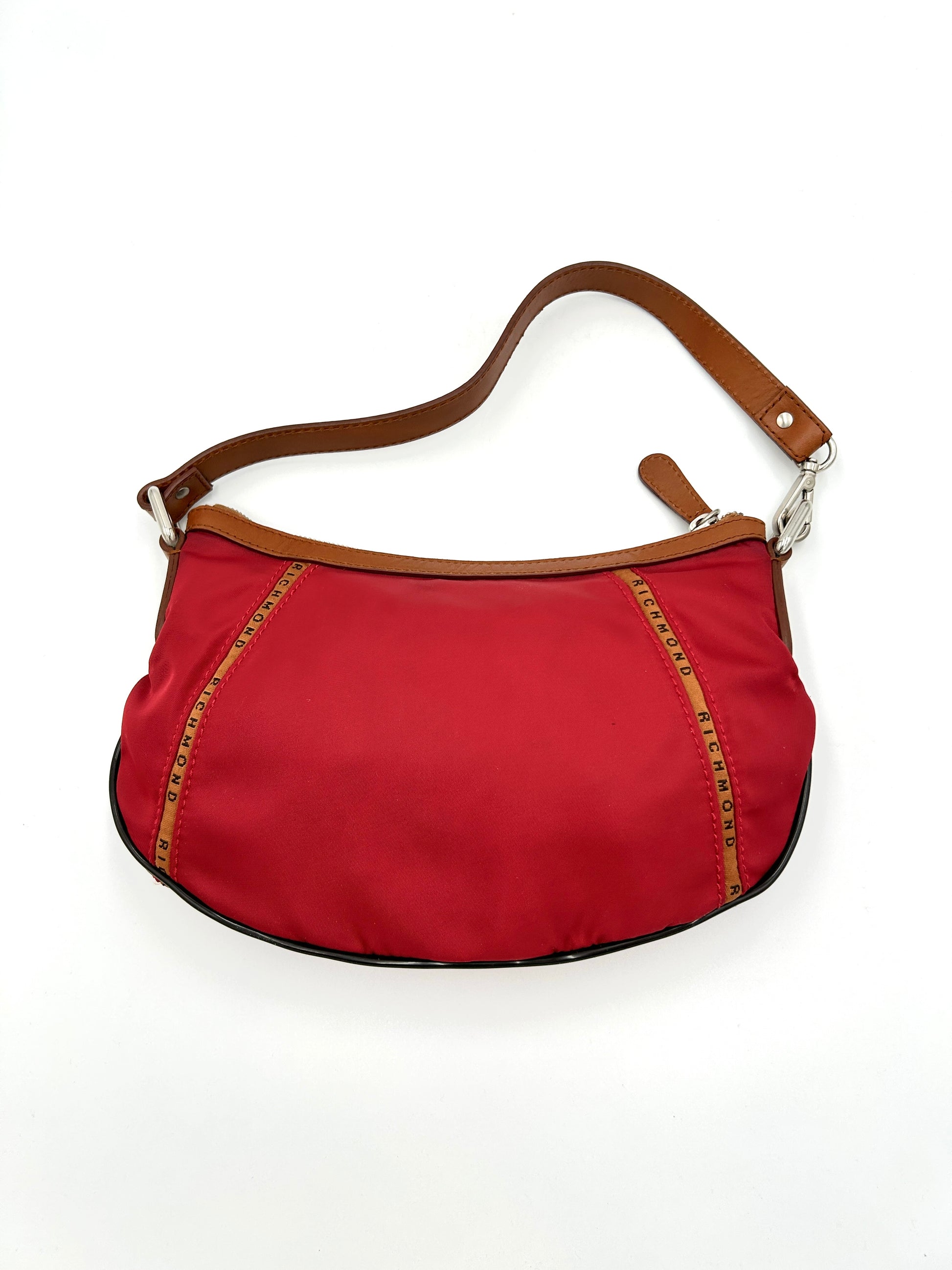 Richmond Borsa da spalla Nylon e vera pelle - blu e rosso - richmond