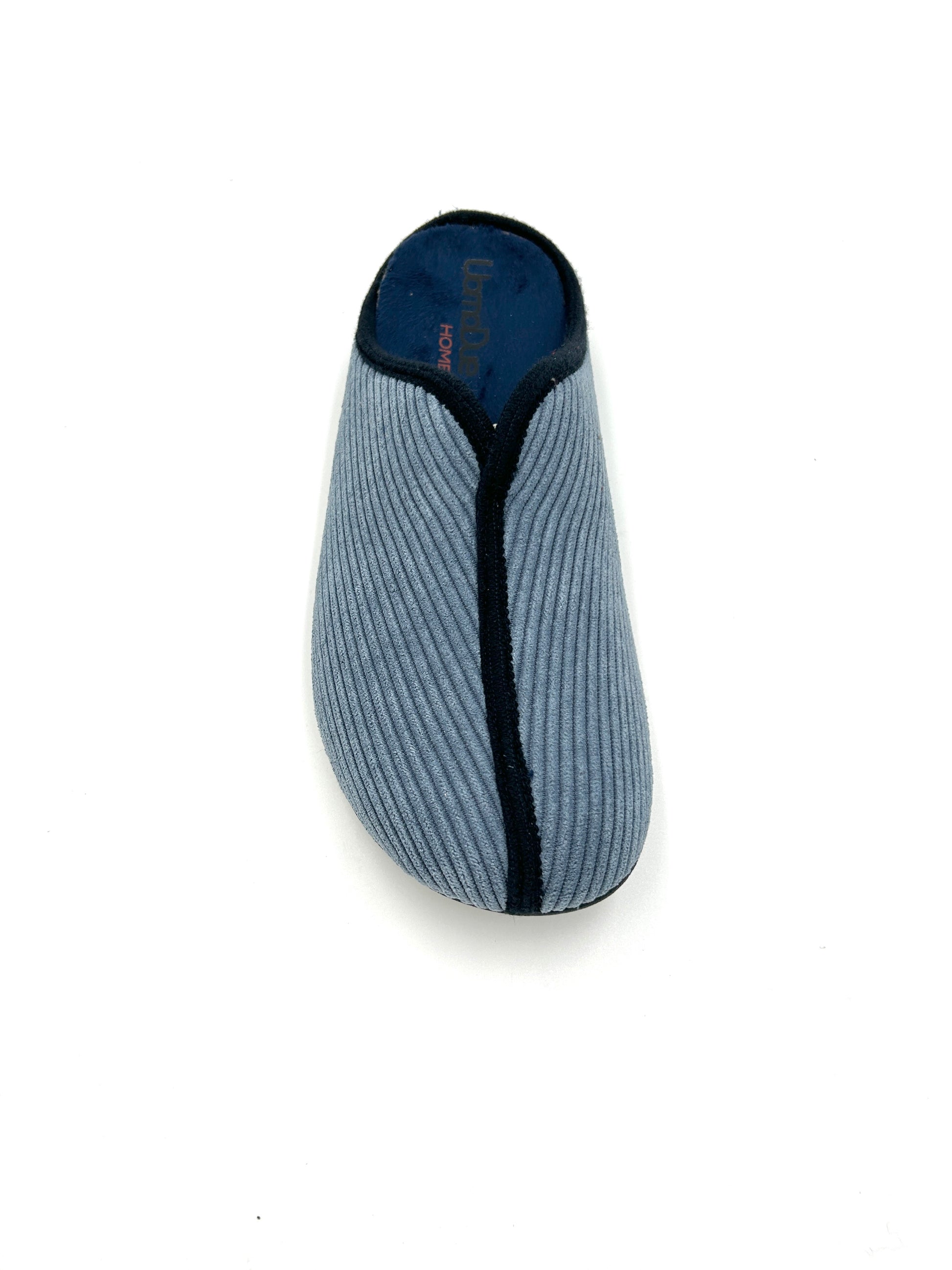 Uomo Due Pantofola Ciabatta chiusa a righe - grigio e blu - Sebastiano Calzature