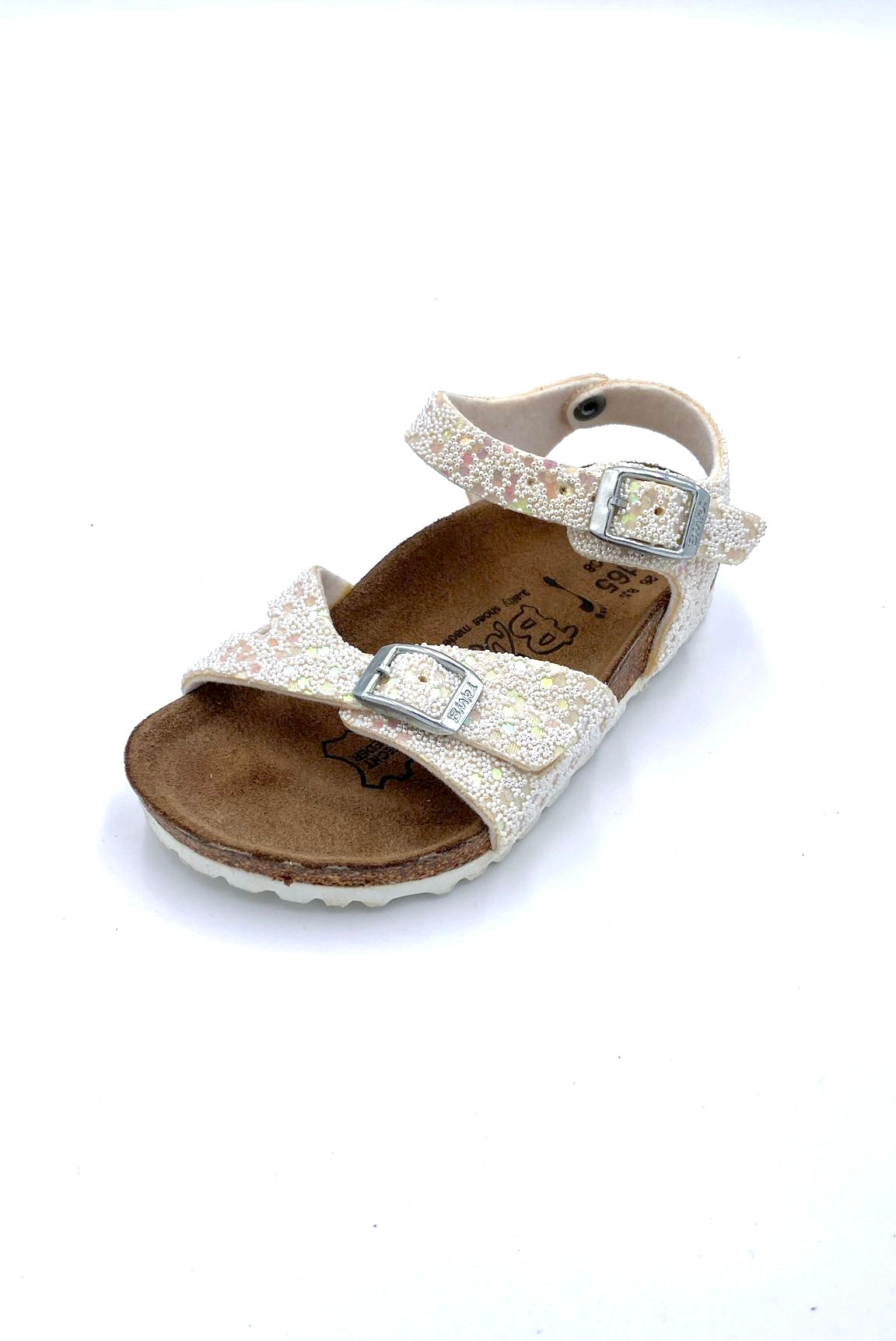 Birkenstock kids Birki’s Tuvalu White glitter points silver - Birkenstock