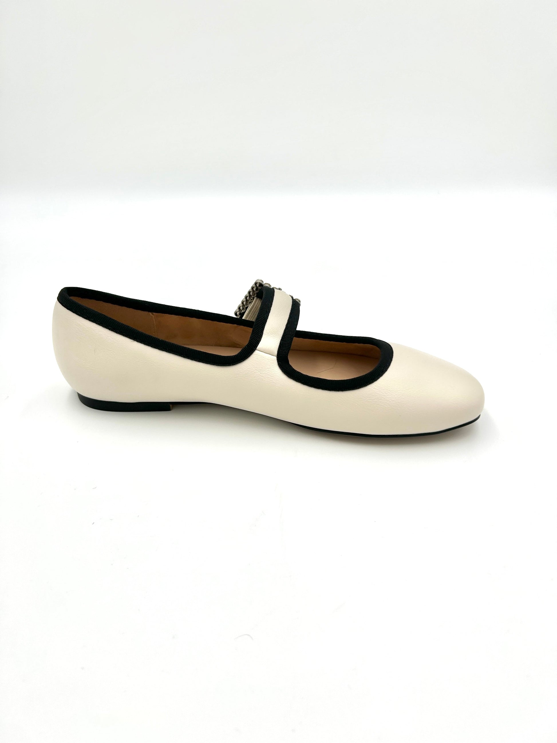 Ballerina con accessorio gioiello / Panna e Nero - crichic