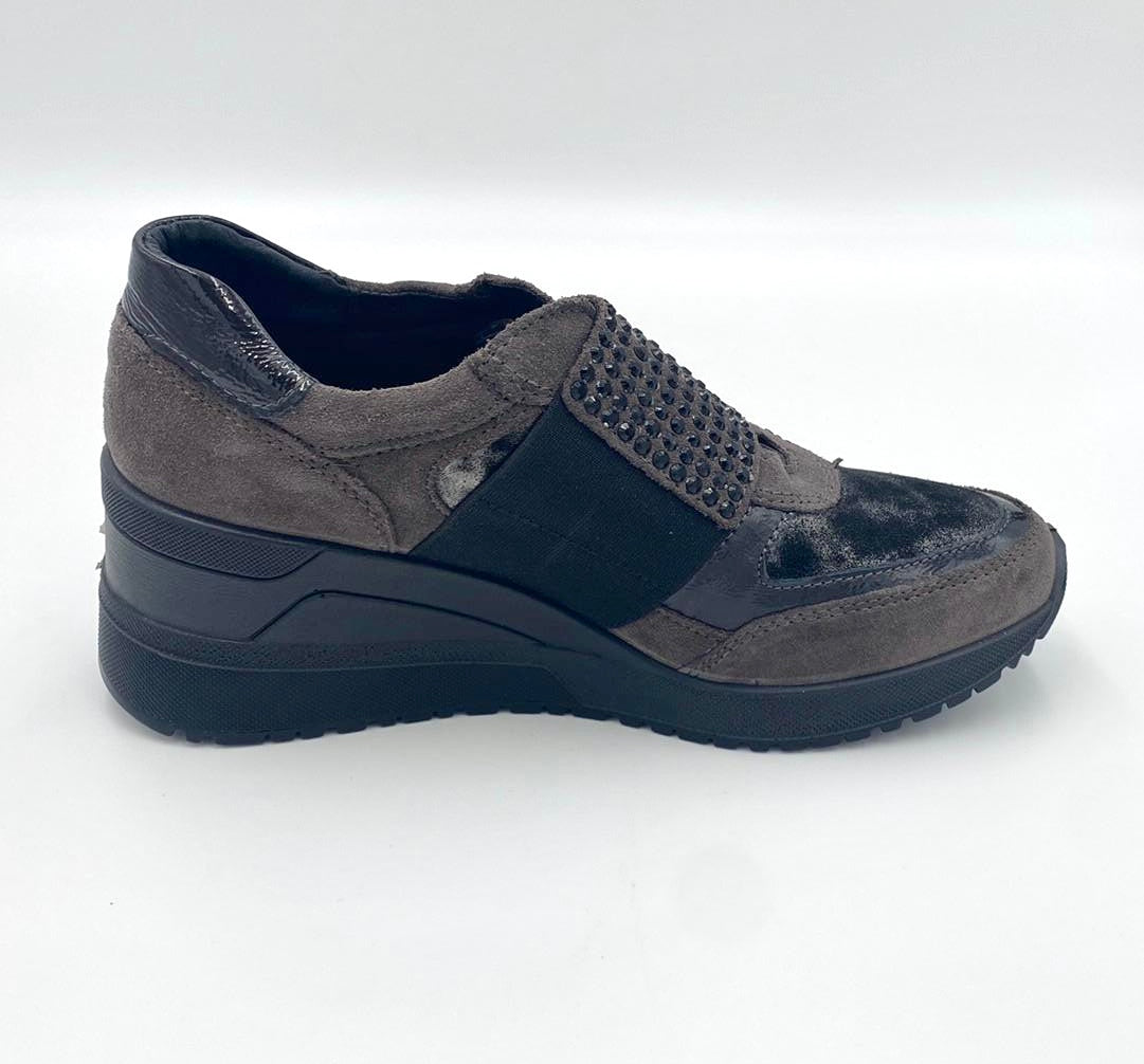 Igi&co Sneakers elasticizzata in vera pelle scamosciata - grigio - Igi&co
